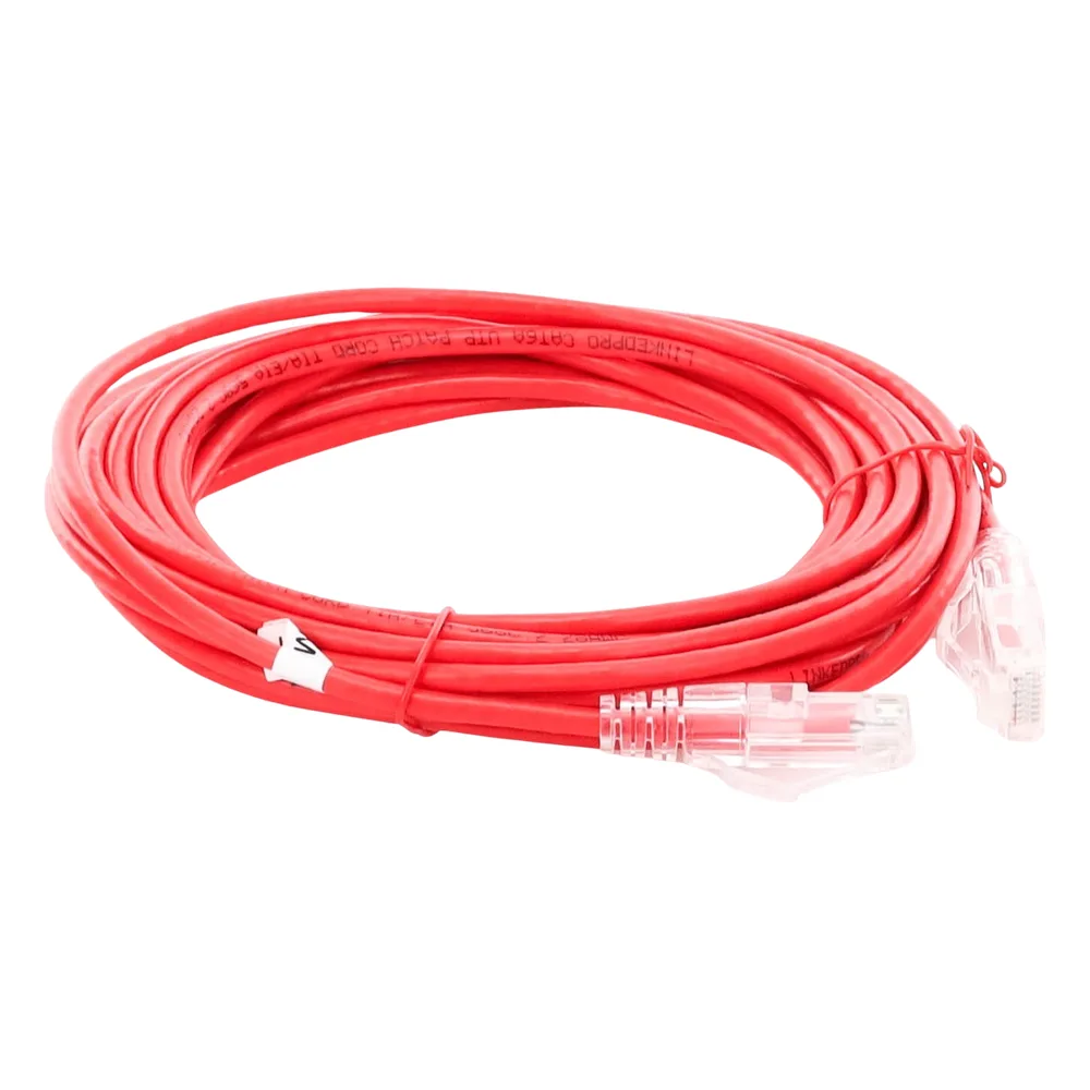 Cable de Parcheo Slim UTP Cat6A - 5 Metros (16.40 Pies) Rojo, Diámetro Reducido (28 AWG) – vista 5