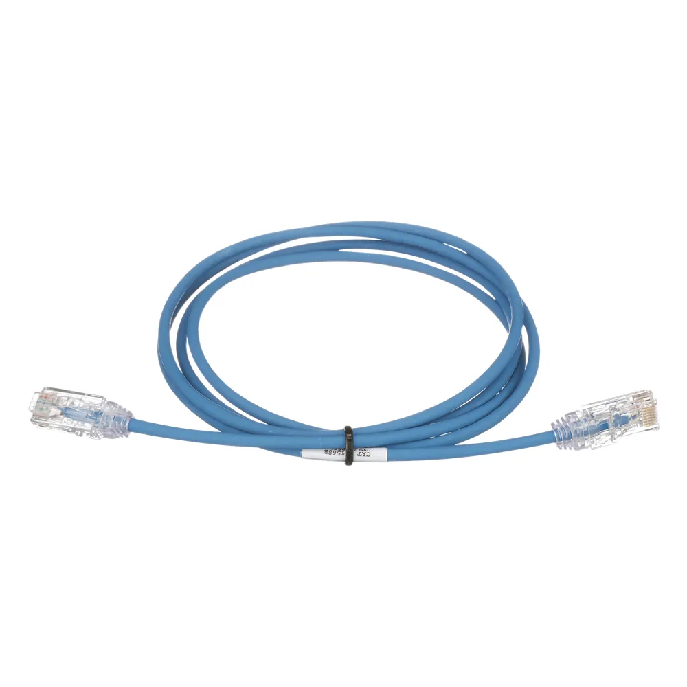 Cable de Parcheo TX6, UTP Cat6, Diámetro Reducido (28AWG), Color Azul, 0.91 metros (3 pies)