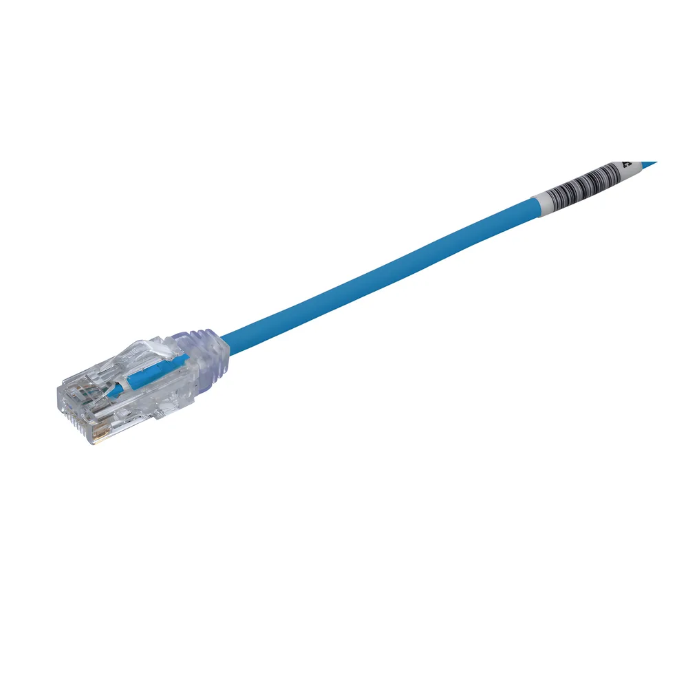 Cable de Parcheo TX6, UTP Cat6, Diámetro Reducido (28AWG), Color Azul, 30.48 Metros (100 Pies)
