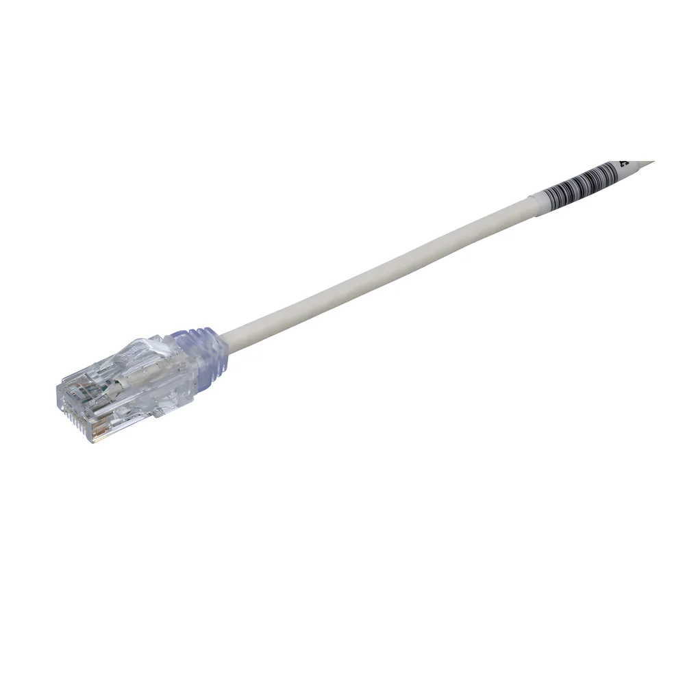 Cable de Parcheo TX6, UTP Cat6, Diámetro Reducido (28AWG), Color Blanco, 20 cm (7.87 pulgadas)