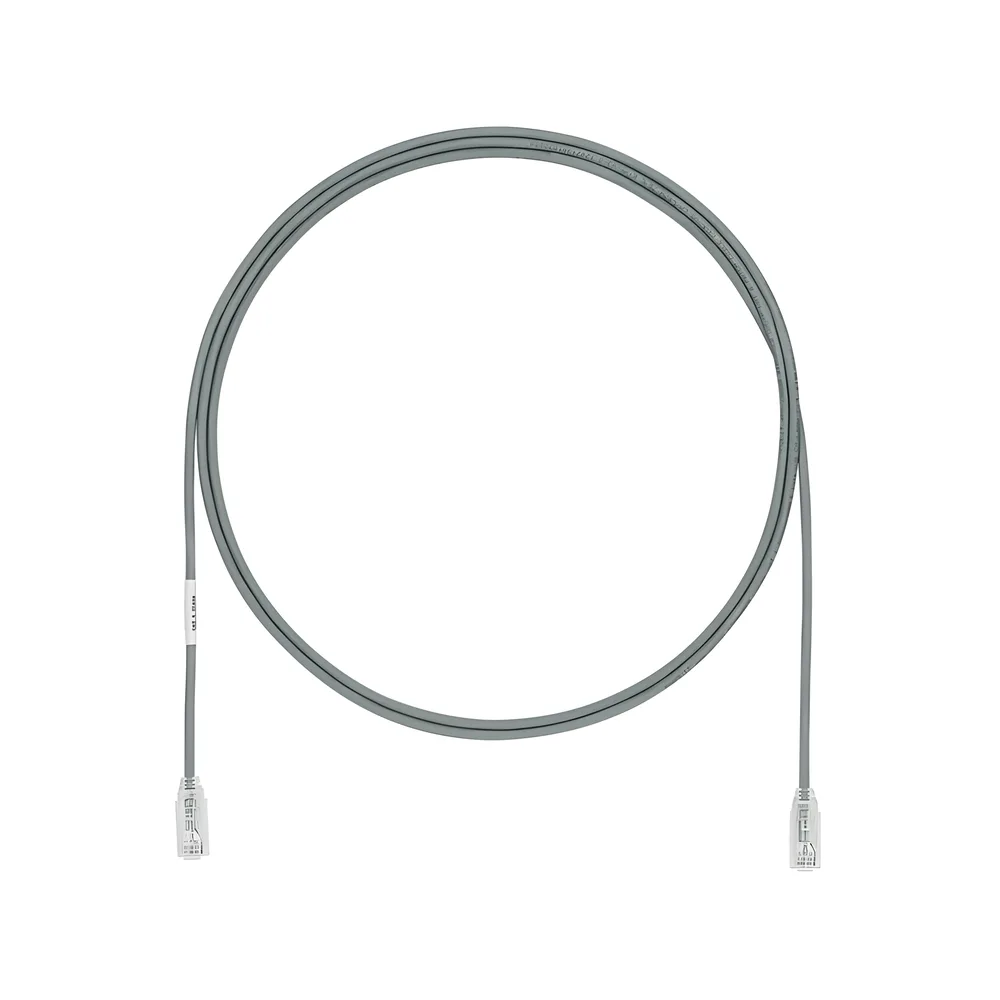 Cable de Parcheo TX6, UTP Cat6, Diámetro Reducido (28AWG), Color Gris, 3.05 Metros (10 Pies)
