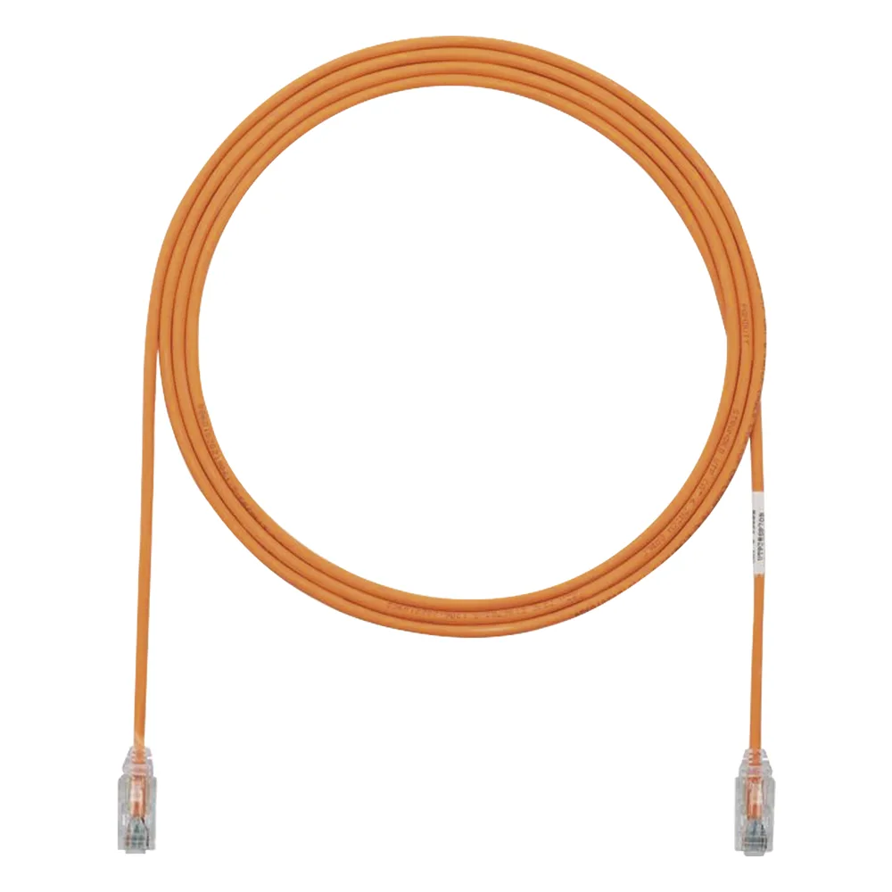 Cable de Parcheo TX6, UTP Cat6, Diámetro Reducido (28AWG), Color Naranja, 2.13 Metros (7 Pies)