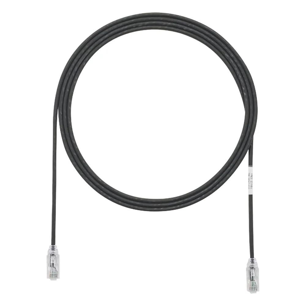 Cable de Parcheo TX6, UTP Cat6, Diámetro Reducido (28AWG), Color Negro, 3.05 Metros (10 Pies)