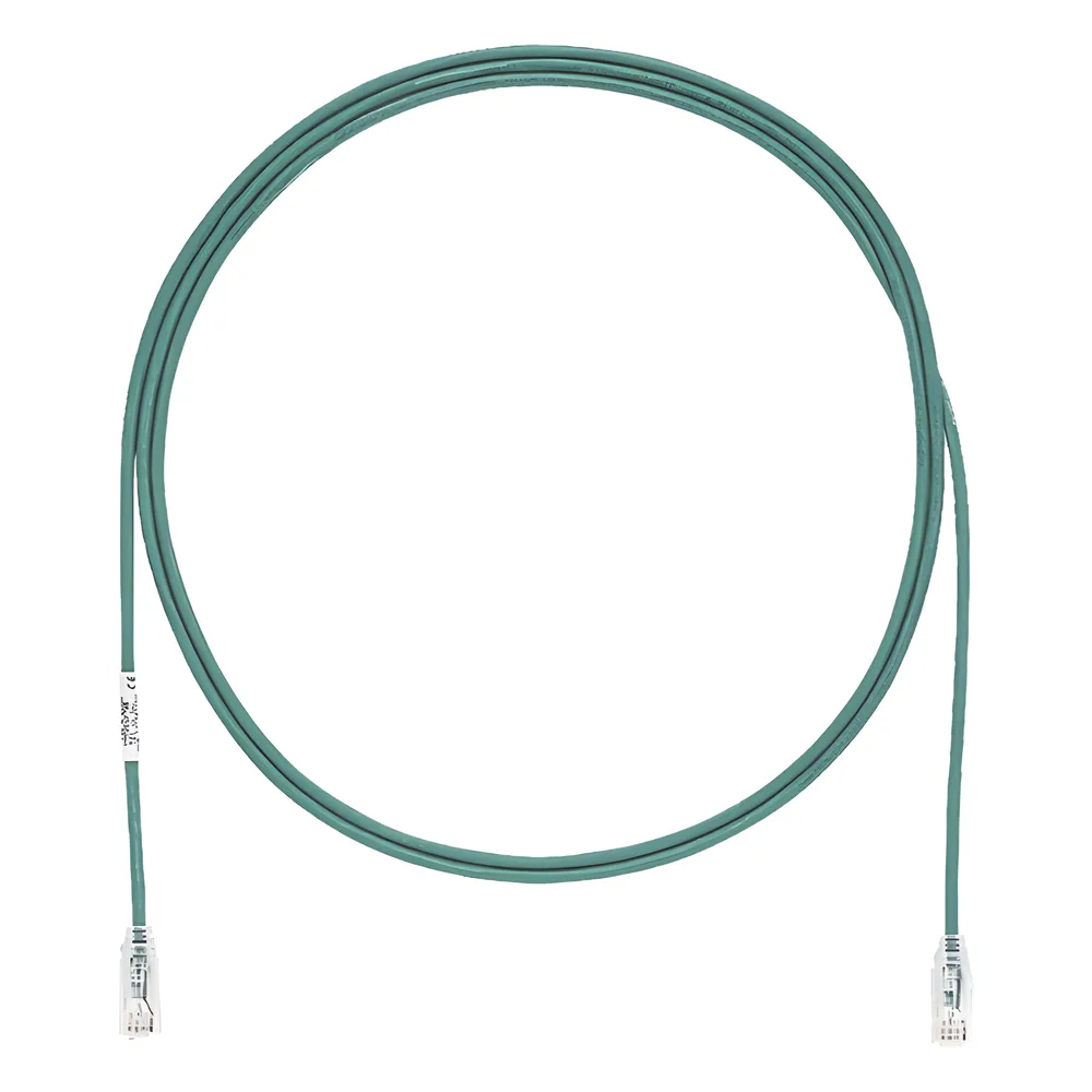 Cable de Parcheo TX6, UTP Cat6, Diámetro Reducido (28AWG), Color Verde, 0.91 Metros (3 Pies)
