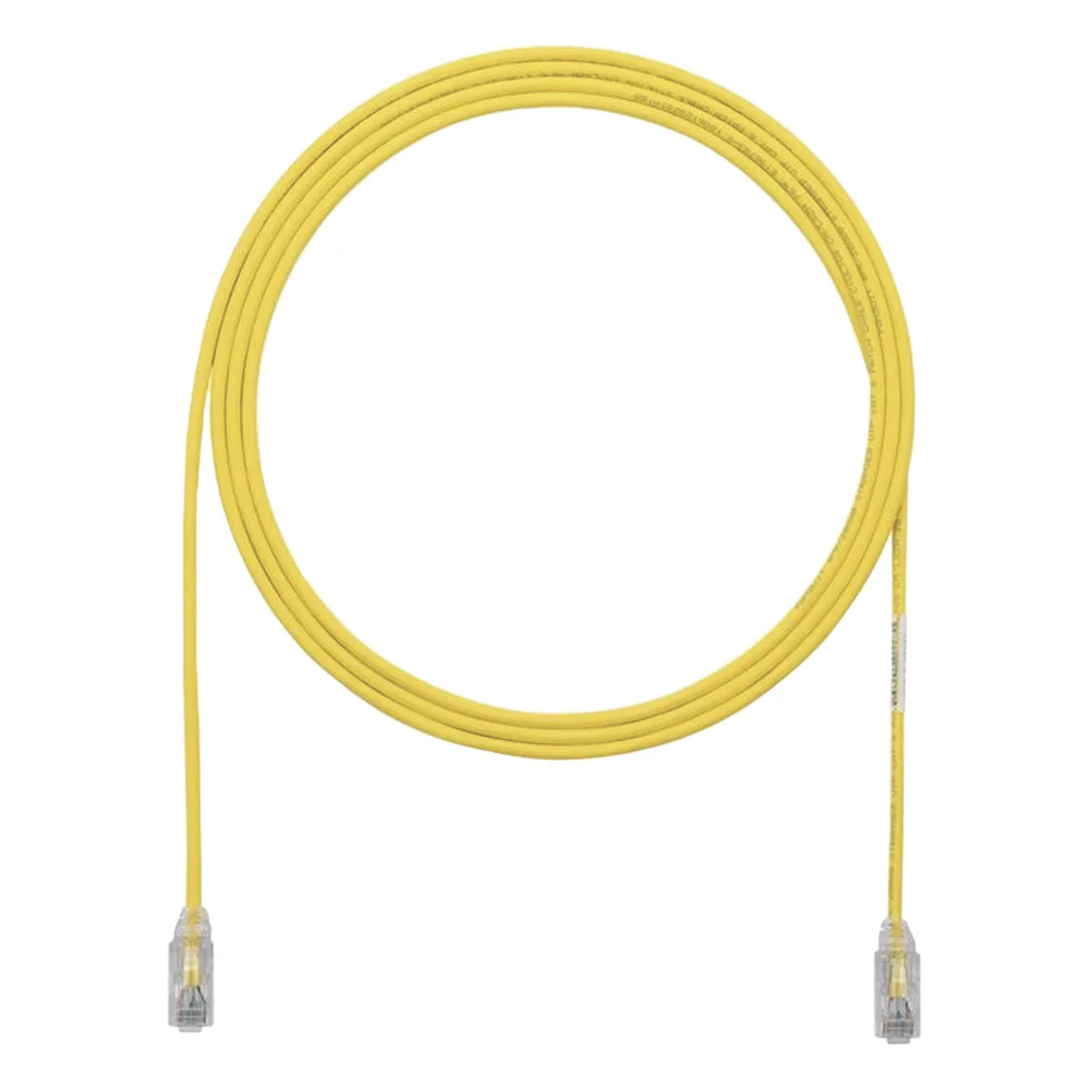 Cable de Parcheo UTP Cat6A, CM/LSZH, Diámetro Reducido (28AWG), Color Amarillo, 9.14 Metros (30 Pies)