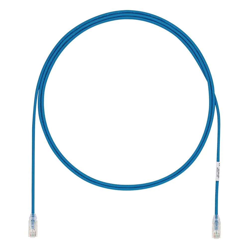 Cable de Parcheo UTP Cat6A, CM/LSZH, Diámetro Reducido (28AWG), Color Azul, 1.83 Metros (6 Pies)