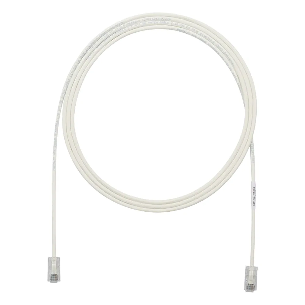 Cable de Parcheo UTP Cat6A, CM/LSZH, Diámetro Reducido (28AWG), Color Blanco Mate, 9.14 Metros (30 Pies)