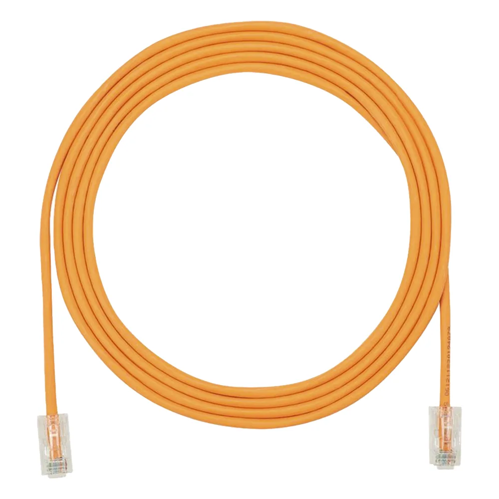 Cable de Parcheo UTP Cat6A, CM/LSZH, Diámetro Reducido (28AWG), Color Naranja, 0.91 Metros (3 Pies)