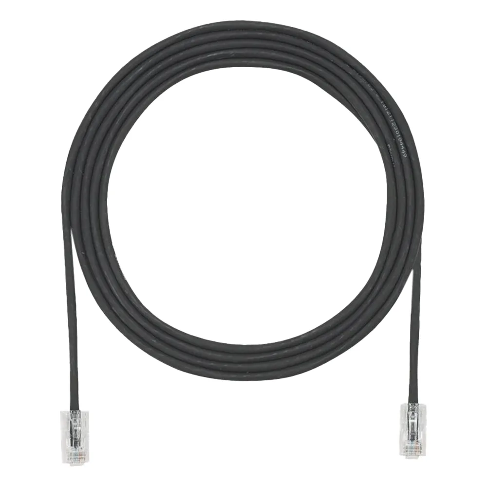 Cable de Parcheo UTP Cat6A, CM/LSZH, Diámetro Reducido (28AWG), Color Negro, 3.66 Metros (12 Pies)
