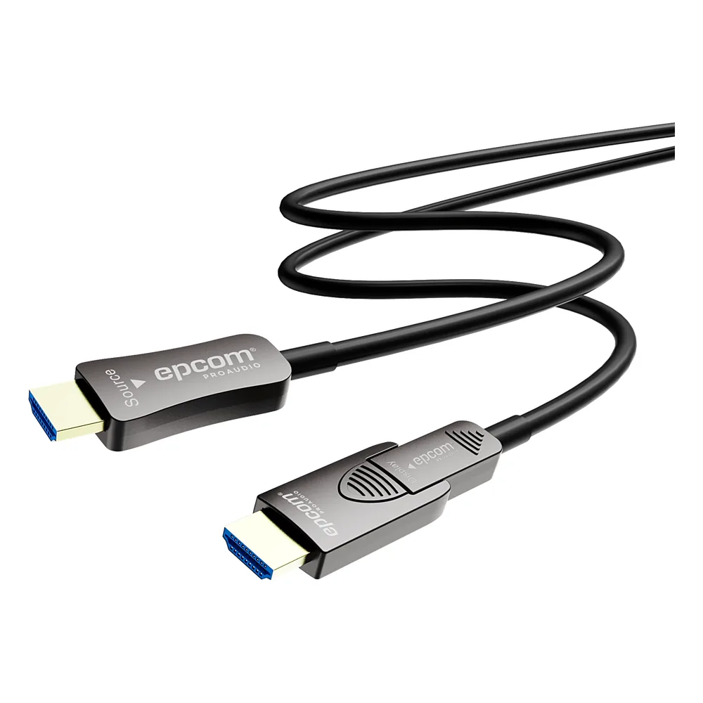 Cable HDMI Óptico Activo| 4K Real | 15 m | 18 Gbps | 4K@60Hz 4:4:4 | HDMI 2.0b | HDCP 2.2 | HDR | ARC | Conector RX Desmontable | Plug and Play – vista 5