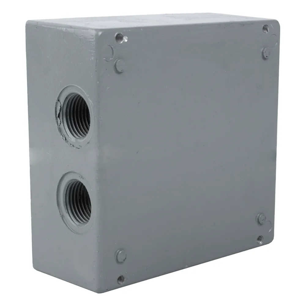 Caja Condulet Cuadrada de 3/4" (19.05 mm) con 4 bocas a prueba de intemperie.