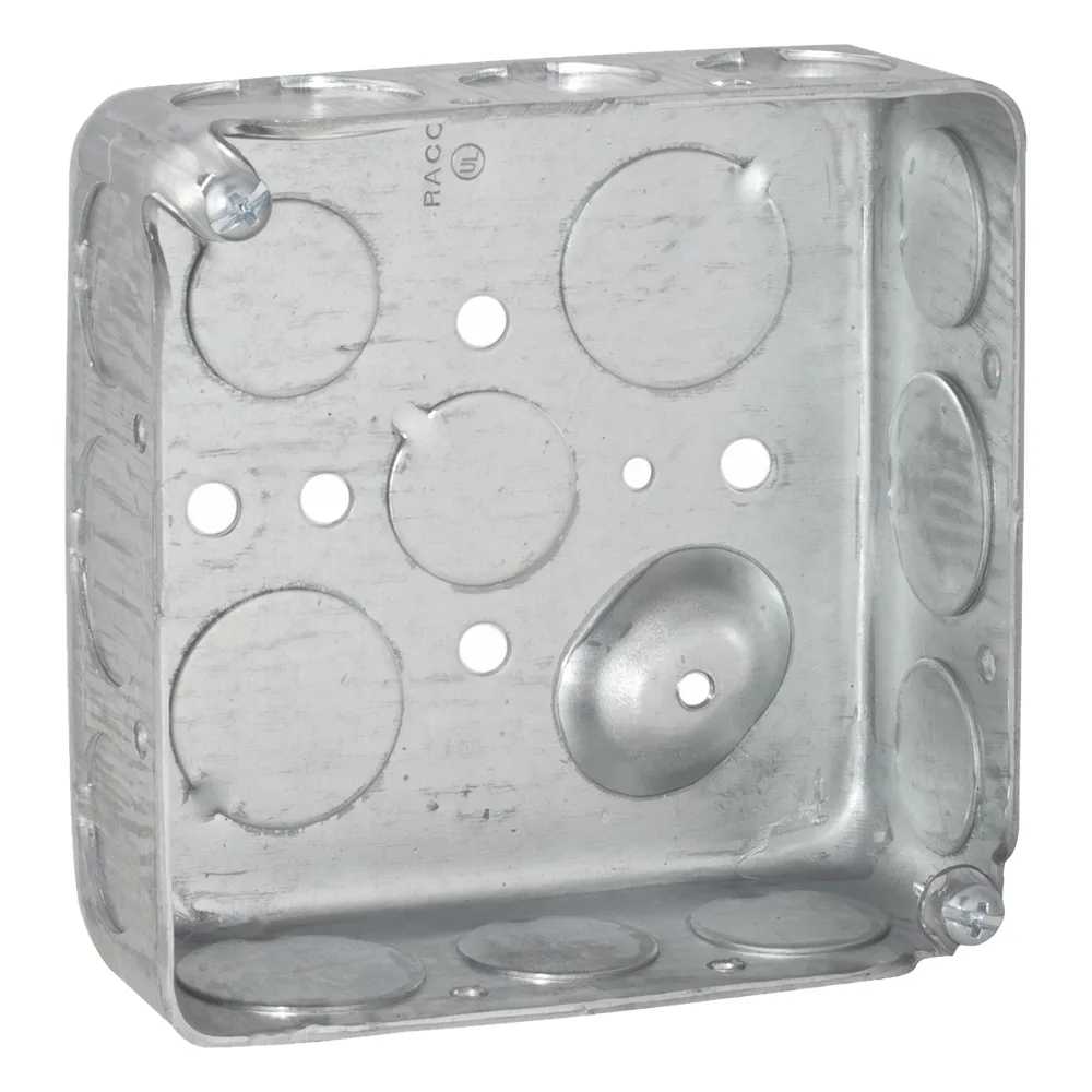 Caja Cuadrada 4 x 4"/ Profundidad 1- 1/2"/ Cuenta con 11 Entradas de 1/2" y 6 de 3/4"..