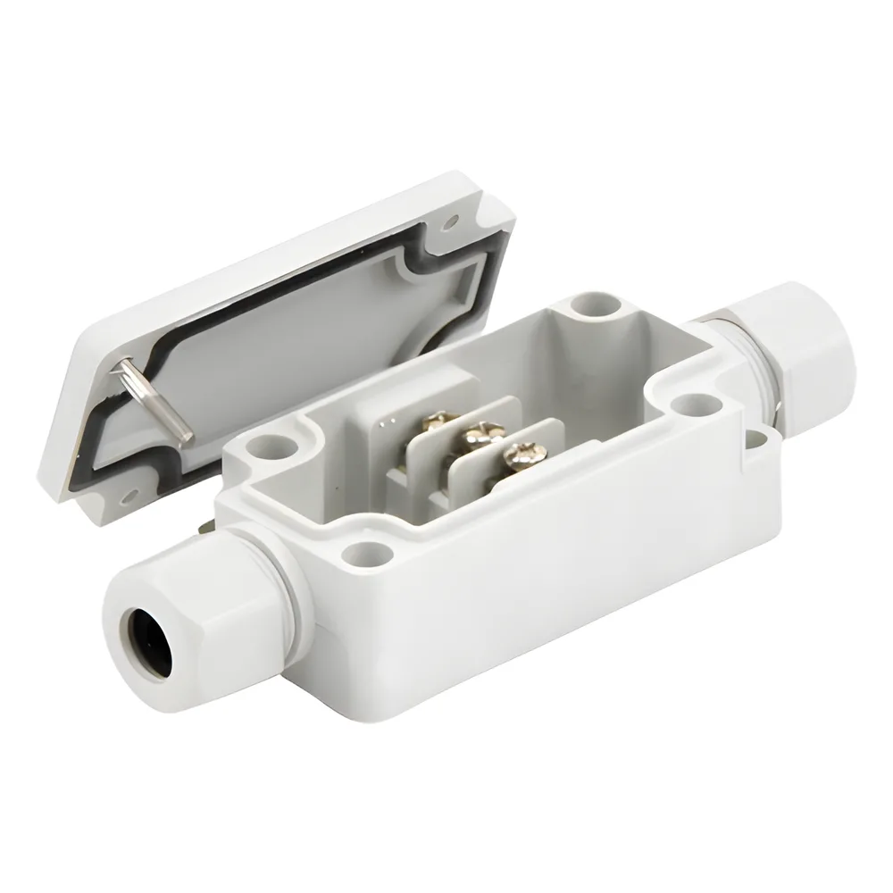 Caja de Conexión Exterior con Terminales Intermedias para 3 Líneas (Tornillo simple). Incluye Glándulas. – vista 2