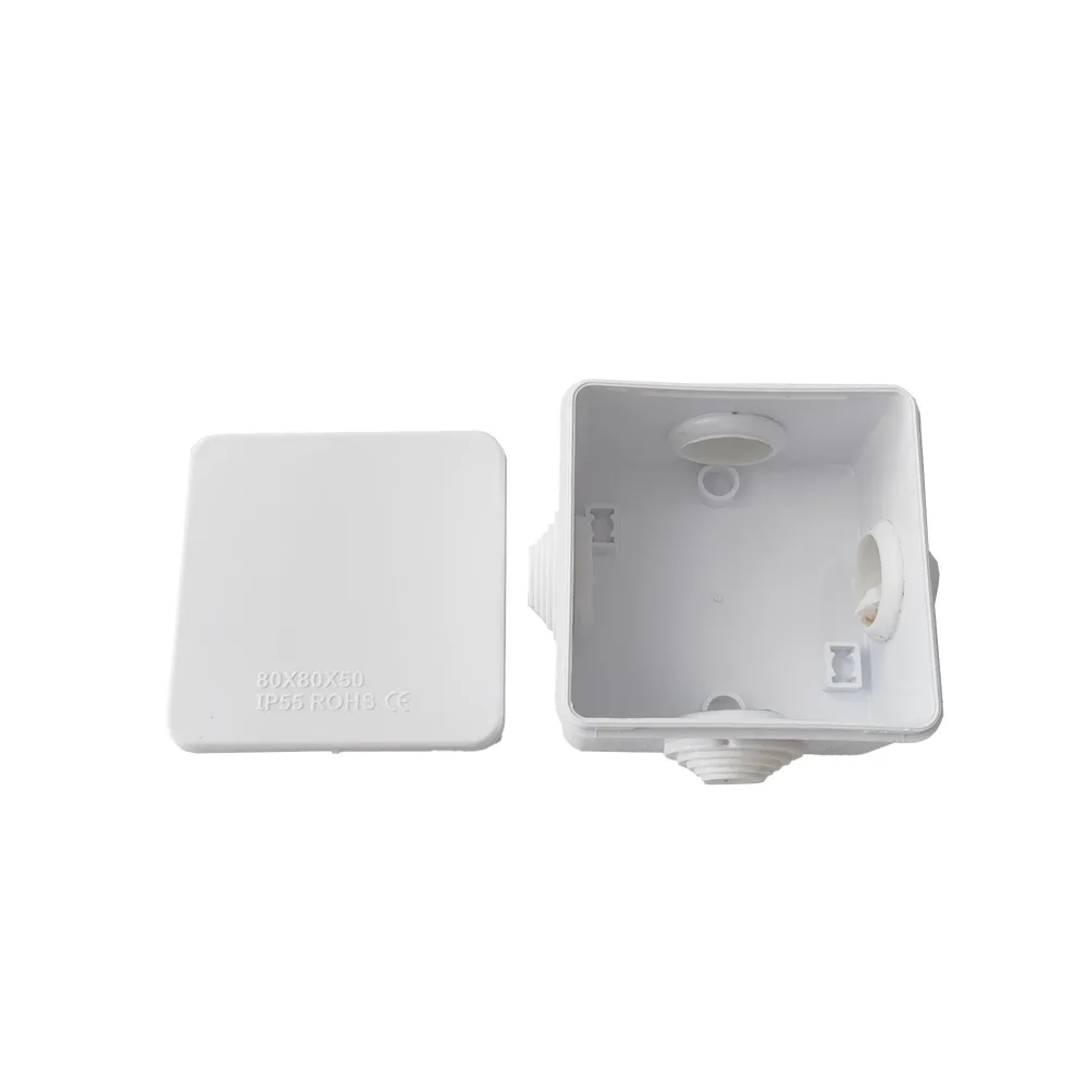 Caja de Derivación-Conexión para Exterior IP55 con 4 Entradas / 80 x 80 x 50 mm (3.1 x 3.1 x 2 in) / Sellado Seguro con Empaque + 4 Tornillos / Resiste Agua, Polvo y Sol Directo – vista 2