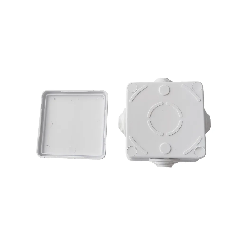 Caja de Derivación-Conexión para Exterior IP55 con 4 Entradas / 80 x 80 x 50 mm (3.1 x 3.1 x 2 in) / Sellado Seguro con Empaque + 4 Tornillos / Resiste Agua, Polvo y Sol Directo