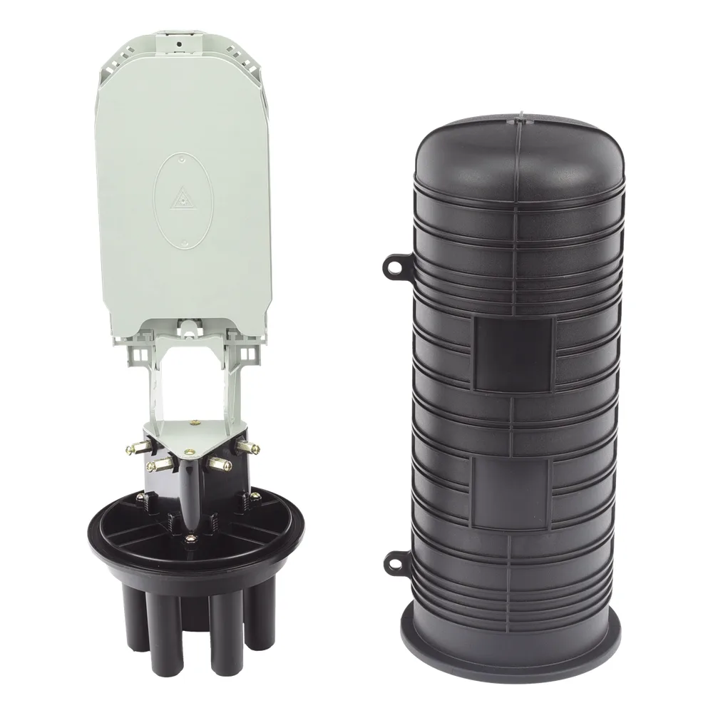 Caja de Distribución de Fibra Óptica Vertical Tipo Domo, 48 Empalmes (Expandible Hasta 96 Empalmes con Charola LP-SCV-48-ST), Exterior, IP68