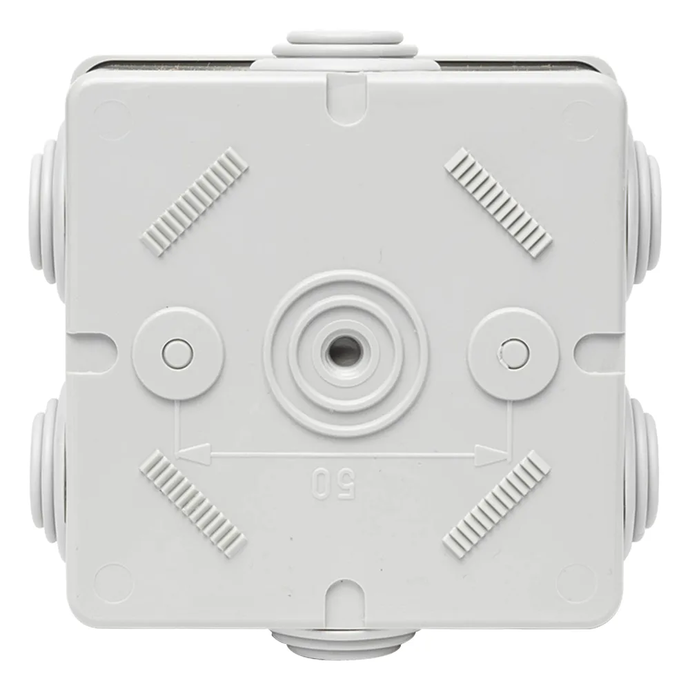 Caja Estanca de PVC Para Derivación y Conexión, 6 Entradas, Tapa a Presión, 80×80×40 mm (Mayor Área Interna, Uso Exterior IP44, Material que no Propaga el Fuego y Libre de Hálogenos – vista 4