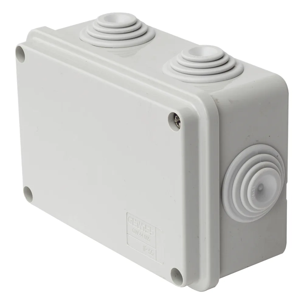 Caja Estanca de PVC Para Derivación y Conexión, 6 Entradas, Tapa Atornillada, 120x80x50 mm (Área interna), Uso Exterior IP55, Material que no Propaga el Fuego y Libre de Hálogenos – vista 3