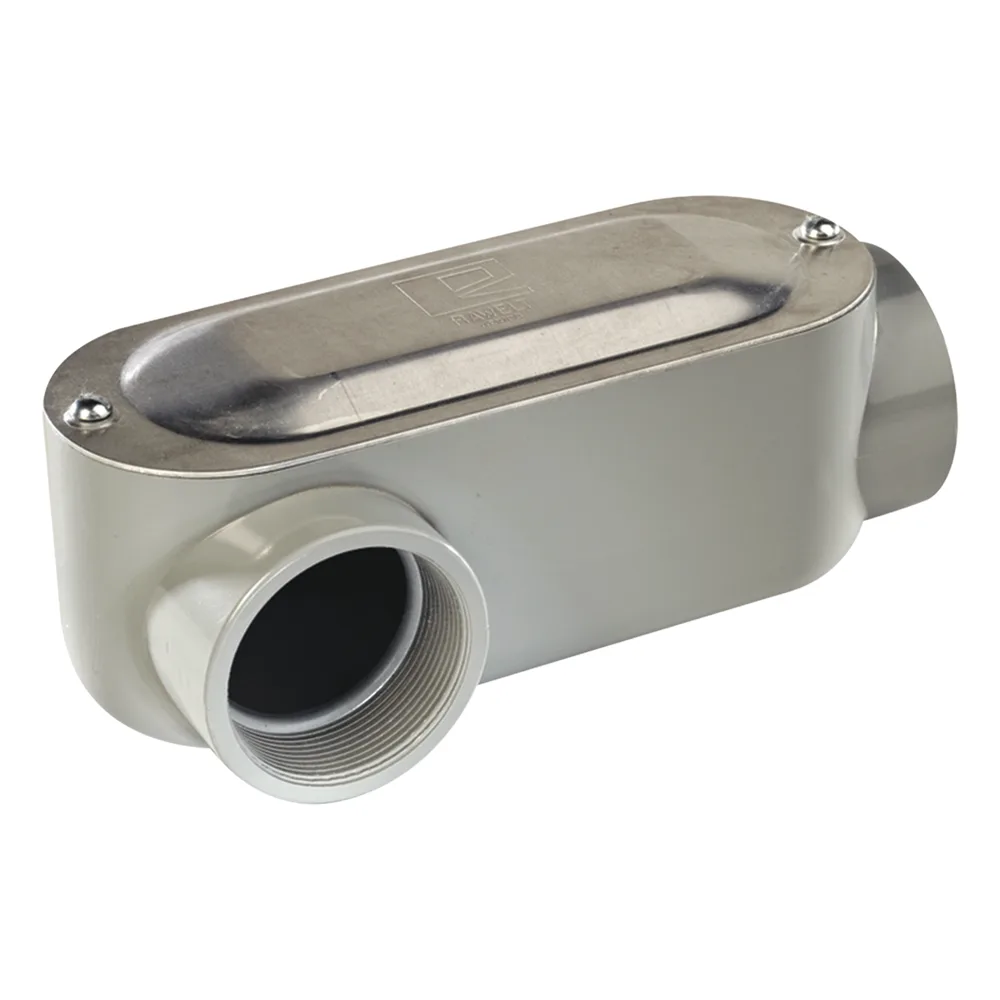 Caja oval roscada tipo LR de 2 1/2" corta (63.5 mm) Incluye tapa y tornillos.