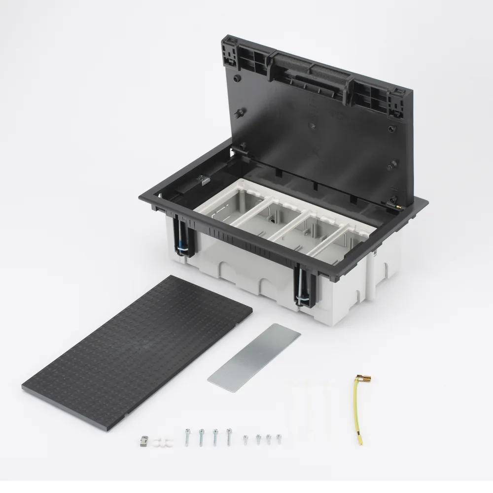 Caja Para Instalación en Piso Falso para Voz, Datos o Contactos Eléctricos / Capacidad para 4 Módulos / Espacio Embellecedor en la Tapa / Profundidad Ajustable de 90 a 120 mm (3.54 a 4.72 pulgadas) / Los Módulos se Adquieren Aparte / (SF410/14CY) – vista 4