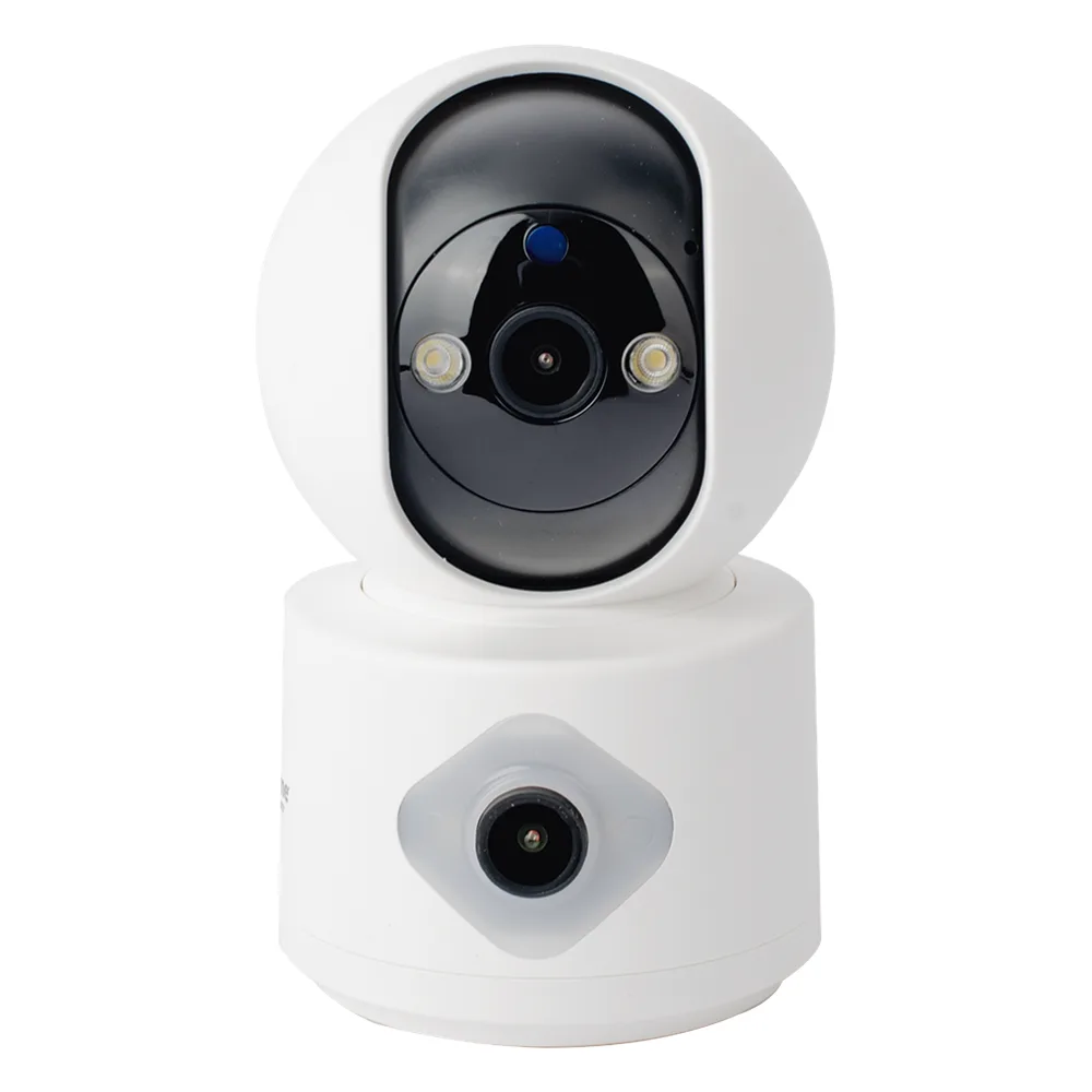 Cámara IP WiFi Doble Lente 4mm 3MP / Autoseguimiento y Detección de Movimiento / Pan 320° Tilt 70° / Audio Bidireccional / Visión Nocturna IR 10 m / microSD hasta 128GB y Nube / App EpcomSmart Home