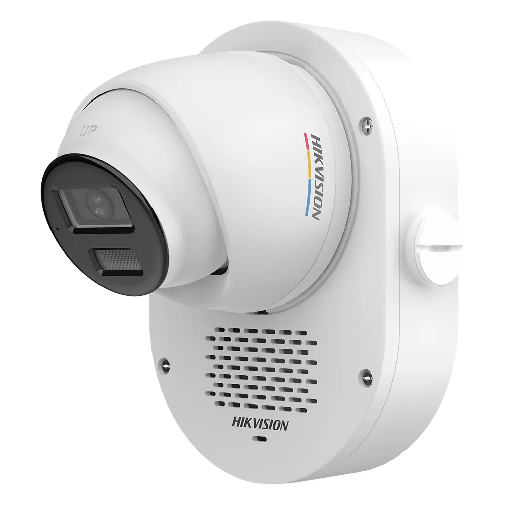 Cámara Turret TURBOHD 2 Megapixel (1080p) / Imagen a Color 24/7 con Apertura F1.0 / Audio Bidireccional y Sirena / Luz Blanca e IR 40 m (131.2 ft) / IP67 / Smart-Hybrid Light / 3D DNR