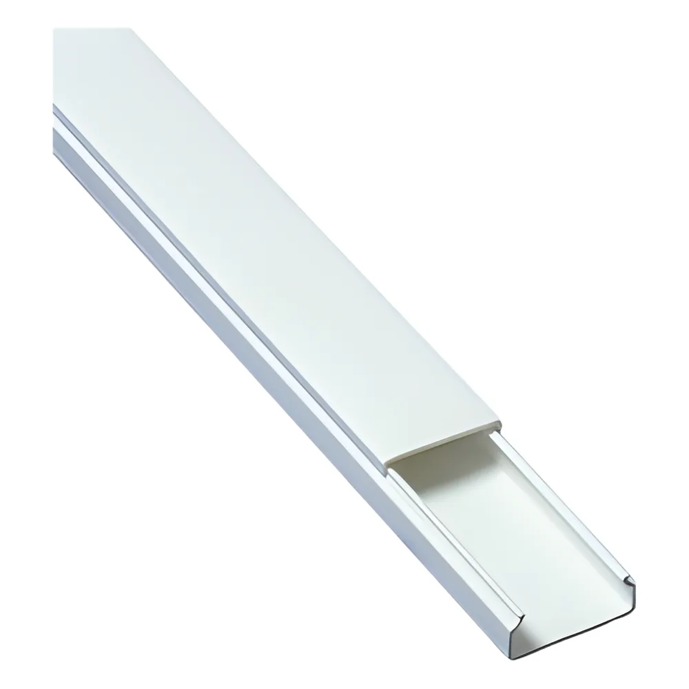 Canaleta blanca de PVC auto extinguible, sin división, 20 x 10 mm, tramo de 2.5 m (5101-01260)