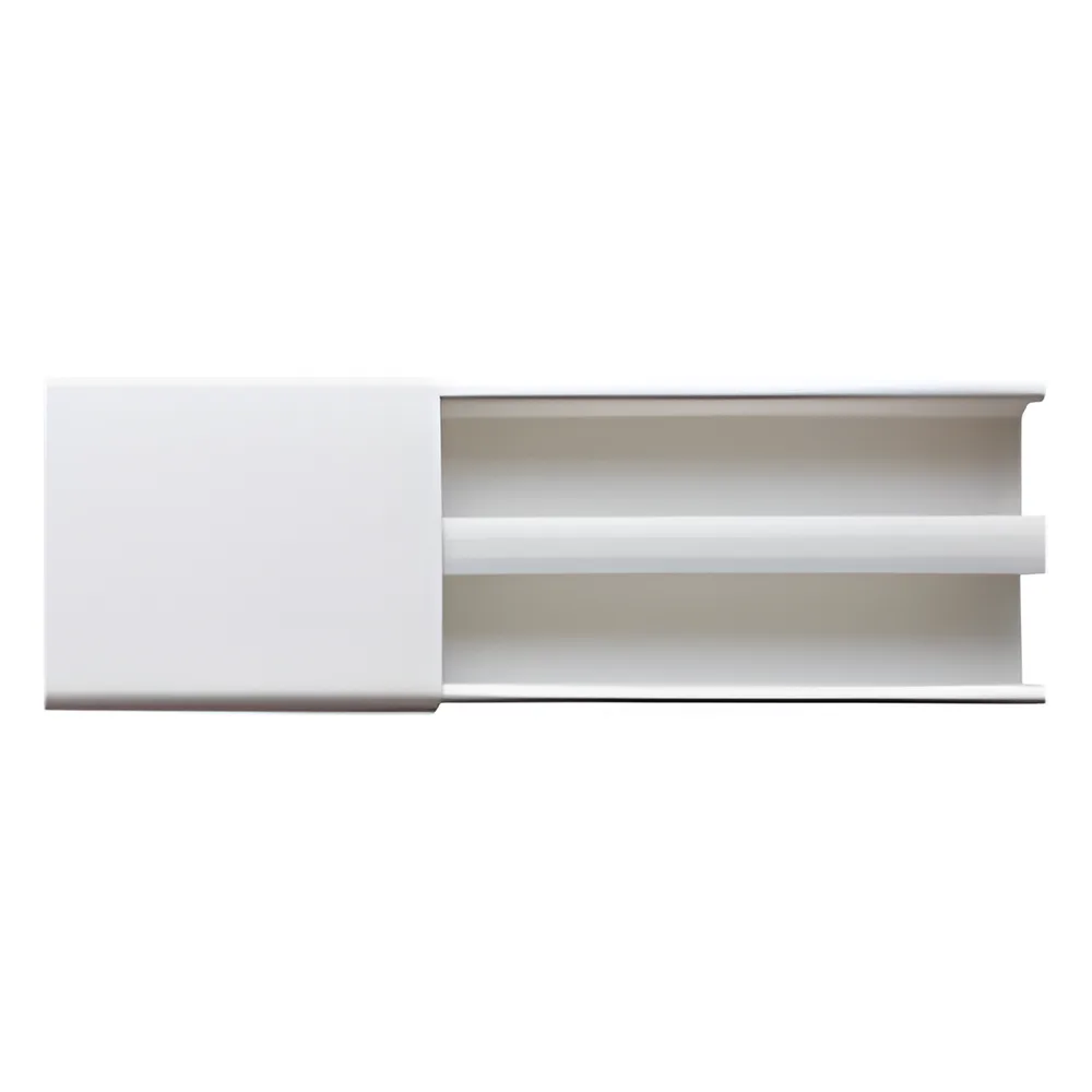 Canaleta blanca dos vías, de PVC auto extinguible,  48 x 16 x tramo 2.5m (6101-01250)