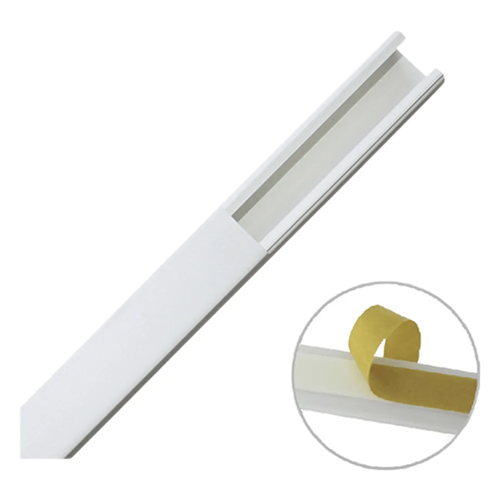 Canaleta color blanco de PVC auto extinguible de una vía, 20 x 17 mm tramo 6 pies, con cinta adhesiva (5201-21252)