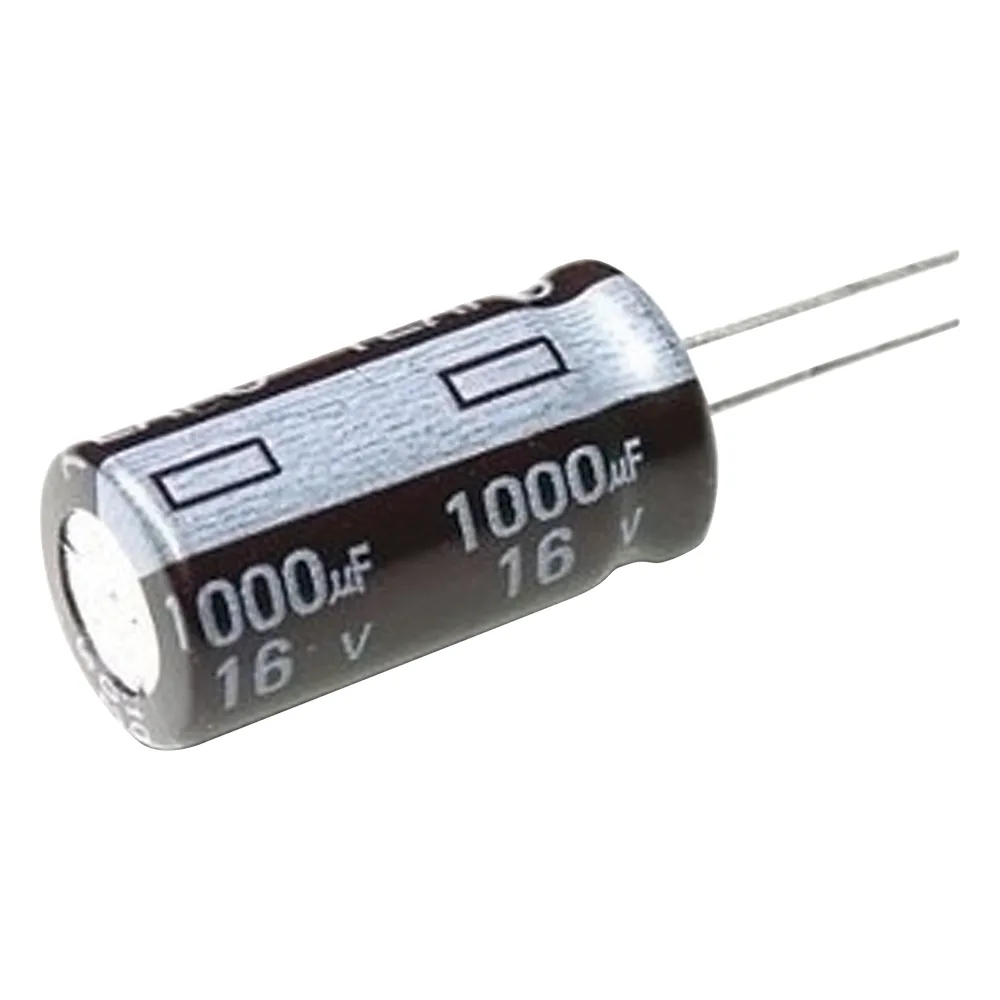 Capacitor Electrolítico de Aluminio, Radial de 1000 µFd, 16 Vcc, 105 °C, 10 x 15 mm.