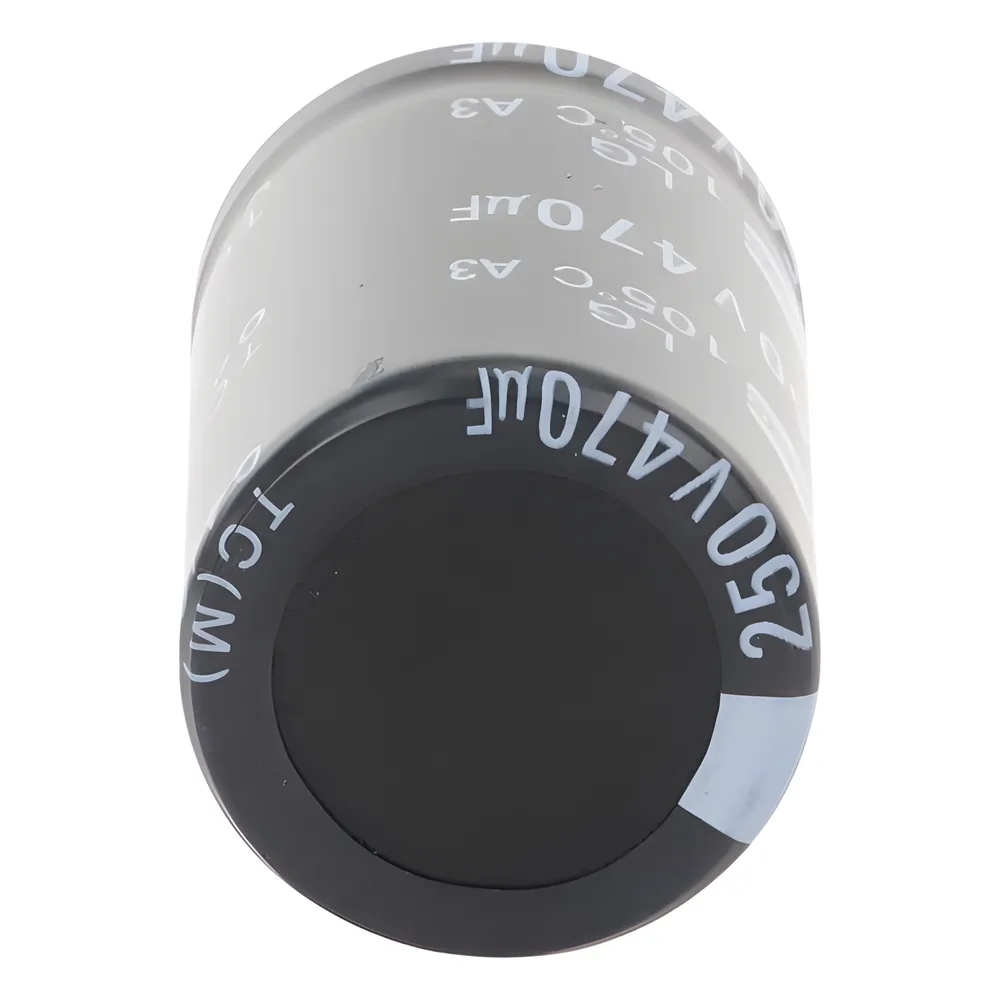 Capacitor Electrolítico de Aluminio, Radial de 470 µFd, 250 Vcc, 105 °C, 25 x 40 mm. – vista 3