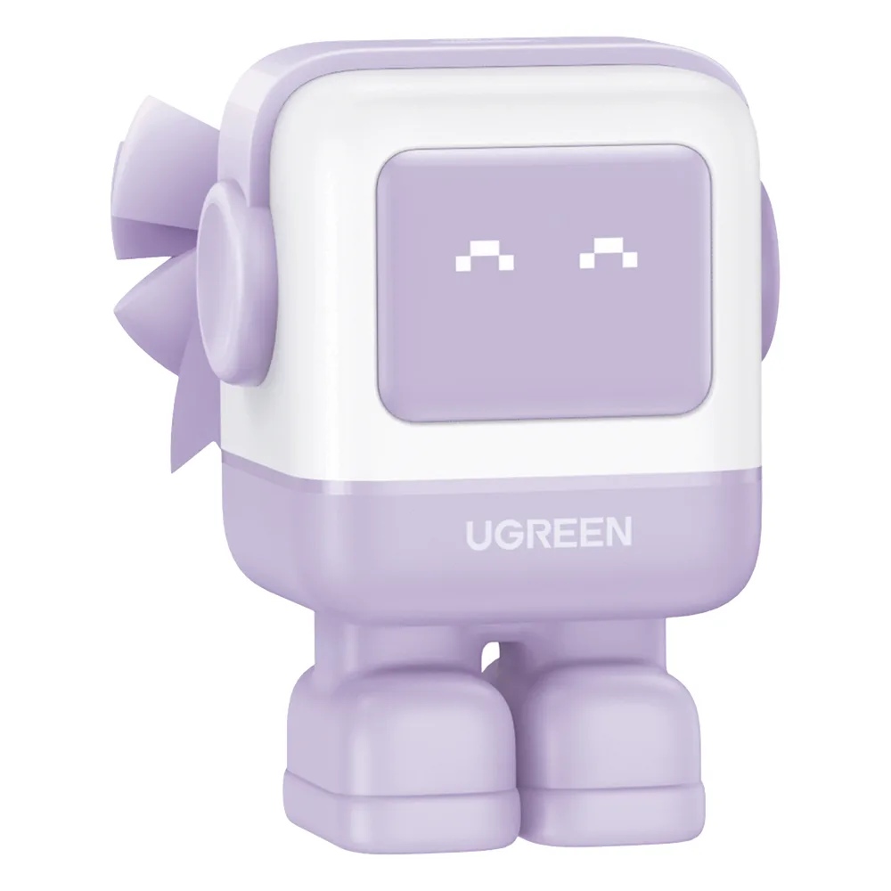 Cargador RobotGaN de 65W Serie UNO | 3 Puertos de Carga Rápida | 2 USB-C | 1 USB-A | PD 3.0 | QC 4.0 | Carga Inteligente | Tecnología GaN II | Zapato Magnético Extraíble | Carcasa Ignífuga | Pantalla LED – vista 2