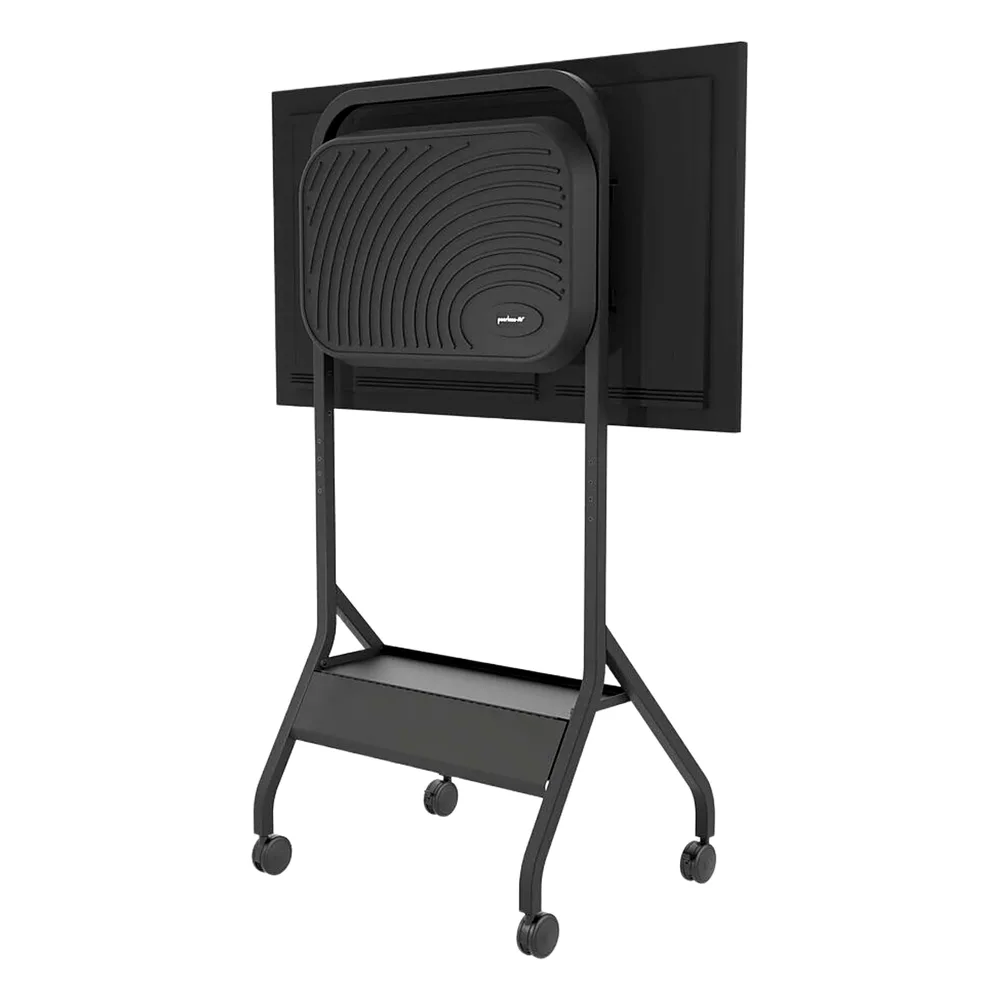 Carro Móvil para Pantalla Plana / 43" a 75"+ Displays / Altura Ajustable 49.8"-65.8" (126.5-167.1 cm) / Capacidad 150 lb (68 kg) / 4 Ruedas Dobles 4" (102 mm) / Gestión de Cableado Interno / Estructura Tubular / Incl – vista 3