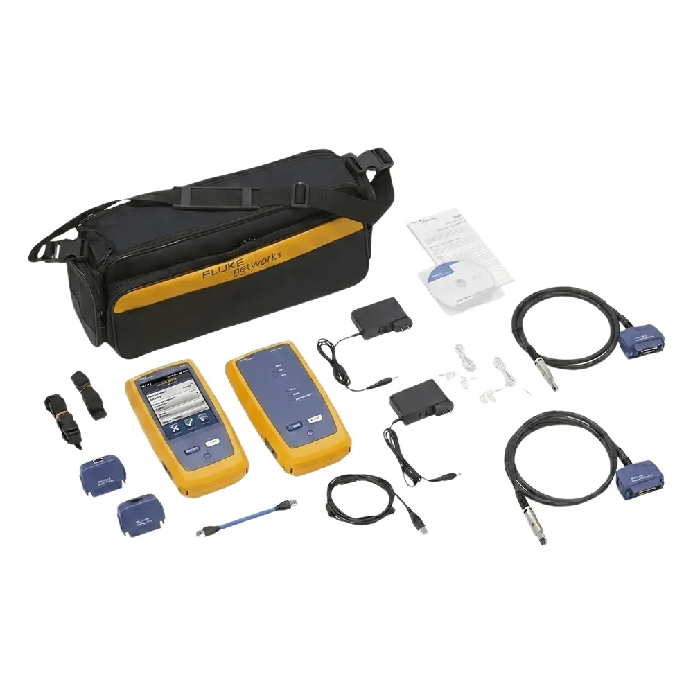 Certificador DSX-602 para Cable de Cobre Cat5e, Cat6 y Cat6A, Frecuencia de 500 MHz, Con WiFi Integrado y Pantalla LCD de 5.7 Pulgadas (14.48 cm), Versión Internacional