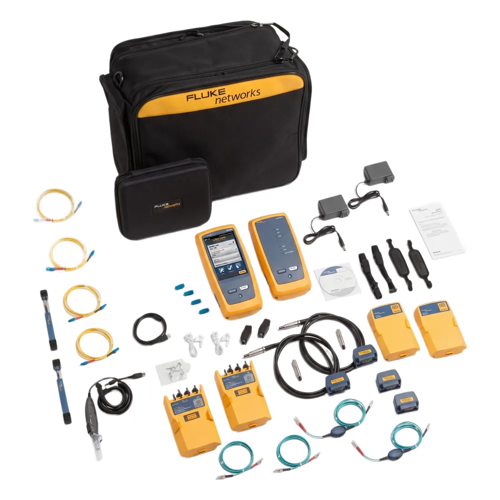 Certificador DSX-8000 para Cable de Cobre Cat5e, Cat6, Cat6A y Cat8, Con Módulos OLTS Quad CertiFiber Pro, Con WiFi Integrado y Pantalla LCD de 5.7 Pulgadas (14.48 cm), Versión Internacional