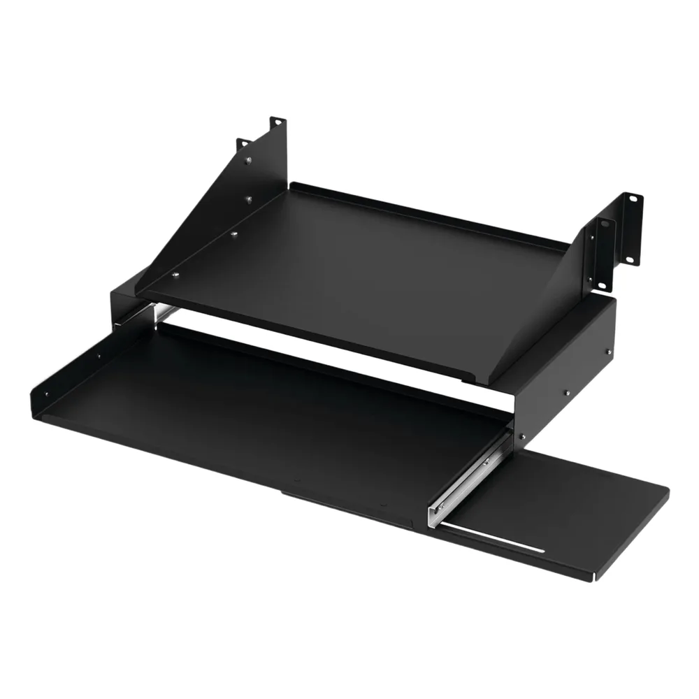 Charola Para Soportar Equipos en Rack de 19in, Con Bandeja Deslizable para Teclado y Mouse , Capacidad de 45.5 kg, 4 UR