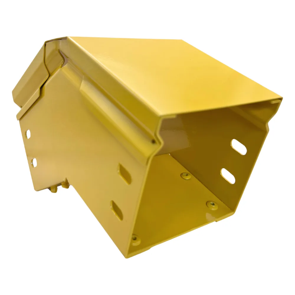 CHFIBER Curva Vertical Exterior de 45° de Aluminio para Fibra Óptica, 4" de Peralte, 4" de Ancho y Radio de 8", con Pintura Epóxica Amarilla, Incluye Tapa, un Par de Coples y Tornillería – vista 2
