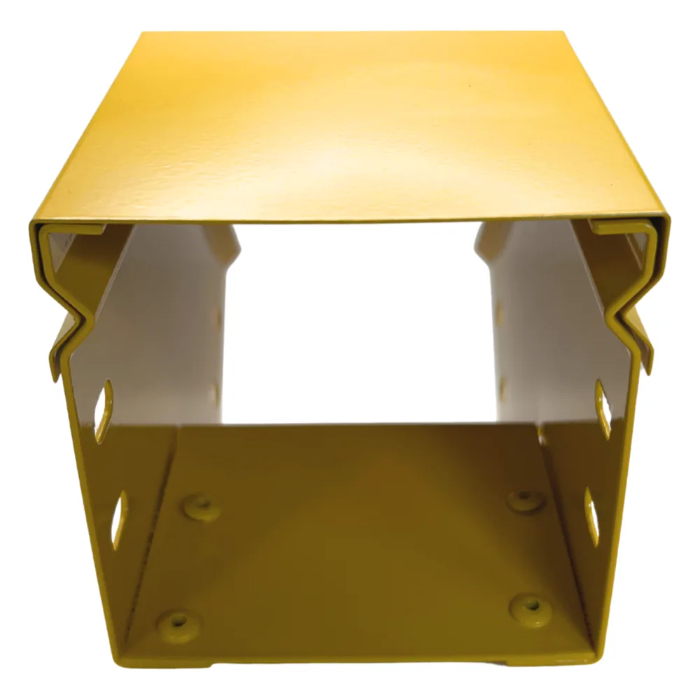 CHFIBER Curva Vertical Exterior de 45° de Aluminio para Fibra Óptica, 4" de Peralte, 4" de Ancho y Radio de 8", con Pintura Epóxica Amarilla, Incluye Tapa, un Par de Coples y Tornillería – vista 3