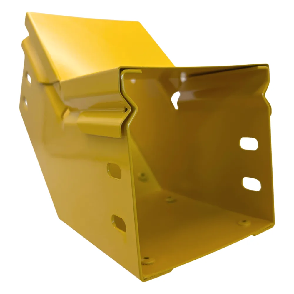 CHFIBER Curva Vertical Interior de 45° de Aluminio para Fibra Óptica, 4" de Peralte, 4" de Ancho y Radio de 8", con Pintura Epóxica Amarilla, Incluye Tapa, un Par de Coples y Tornillería – vista 2