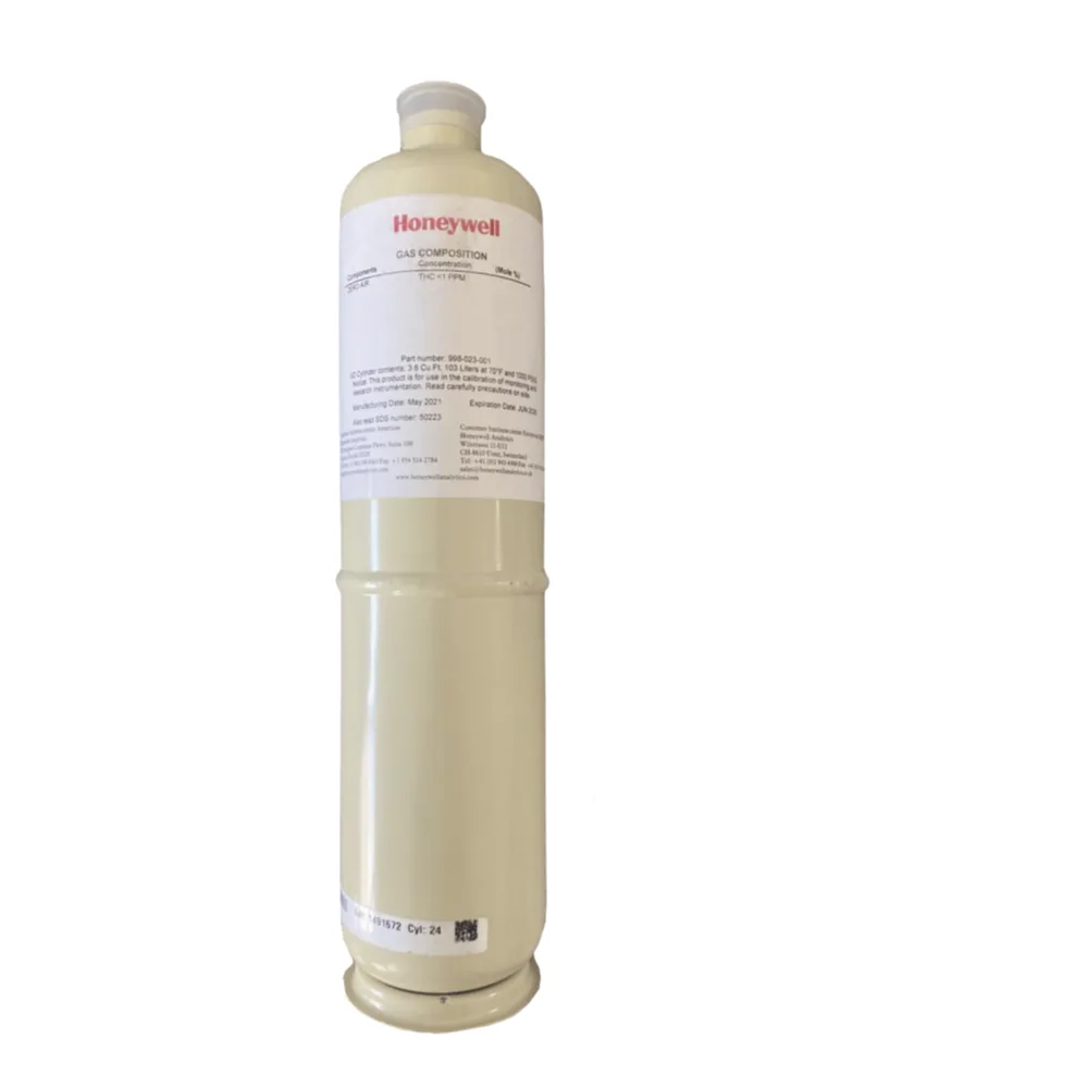 Cilindro de gas de calibración aire cero, mezcla nitrógeno-oxígeno, capacidad 103 litros, para detectores de gas serie XNX, XCD y S3K