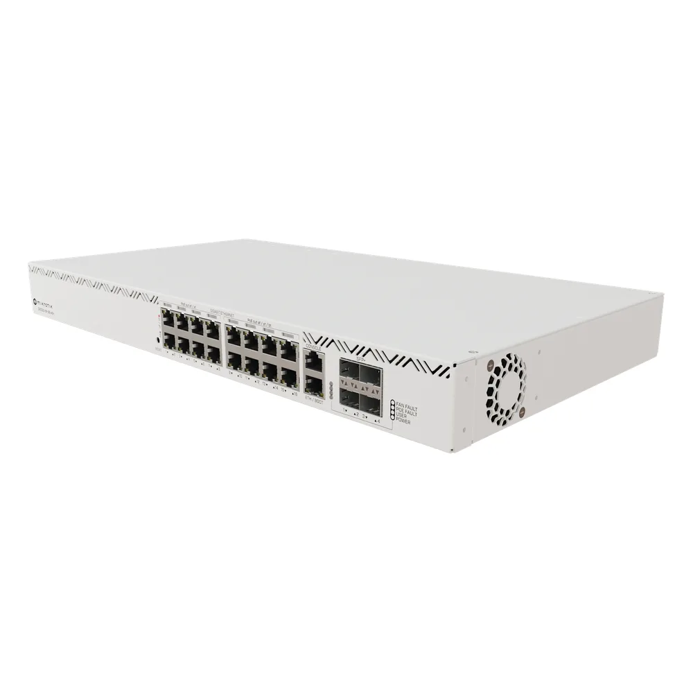 Cloud Router Switch 16 puertos, 8 PoE+ y 8 PoE++, Fuentes redundantes Hot-Swap