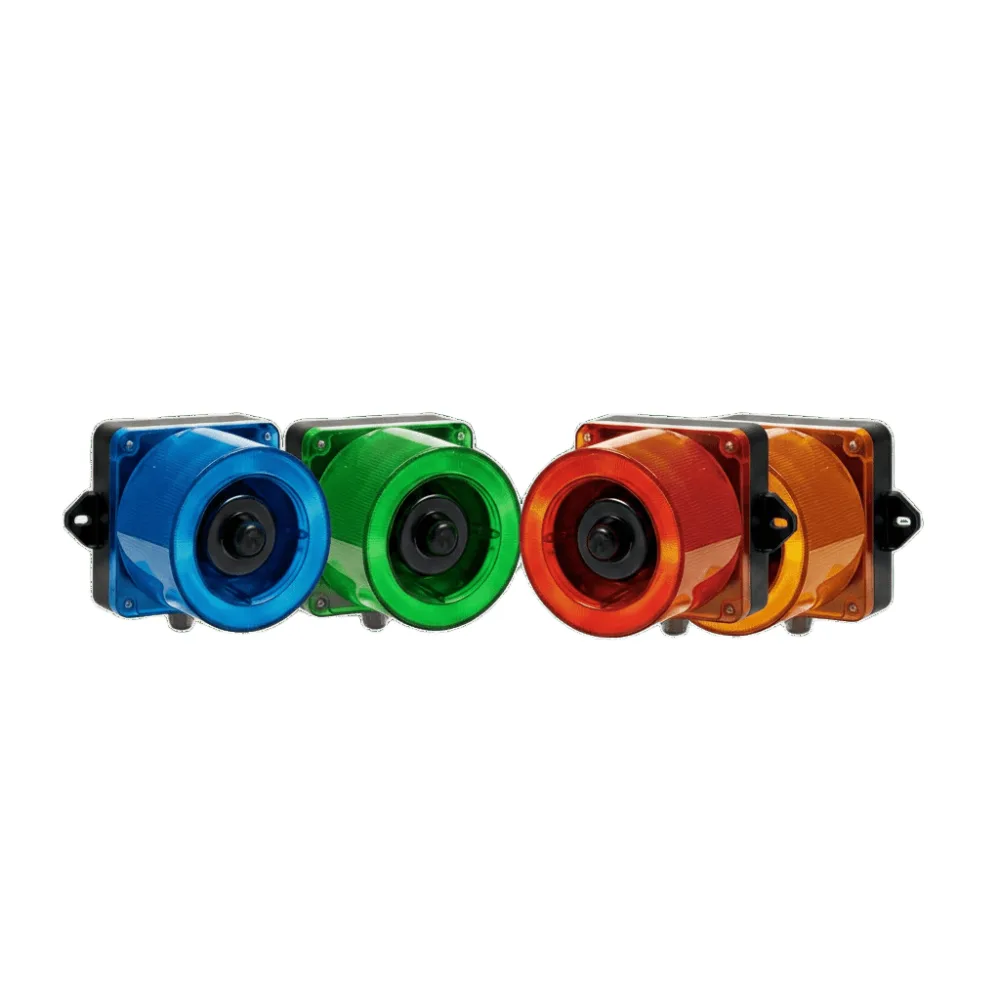 Combinacion de baliza LED color Ámbar y sirena electrónica de 31 tonos resistente a la intemperie de volumen máx. 123 dB a 12-24 VCD – vista 2