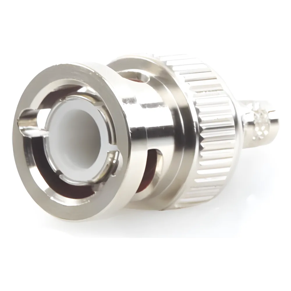 Conector BNC Macho de Anillo Plegable para Cable LP-195, LP-142, LMR-195, RG-58/U, RG-142/U, Níquel/ Oro/ Delrin. – vista 2