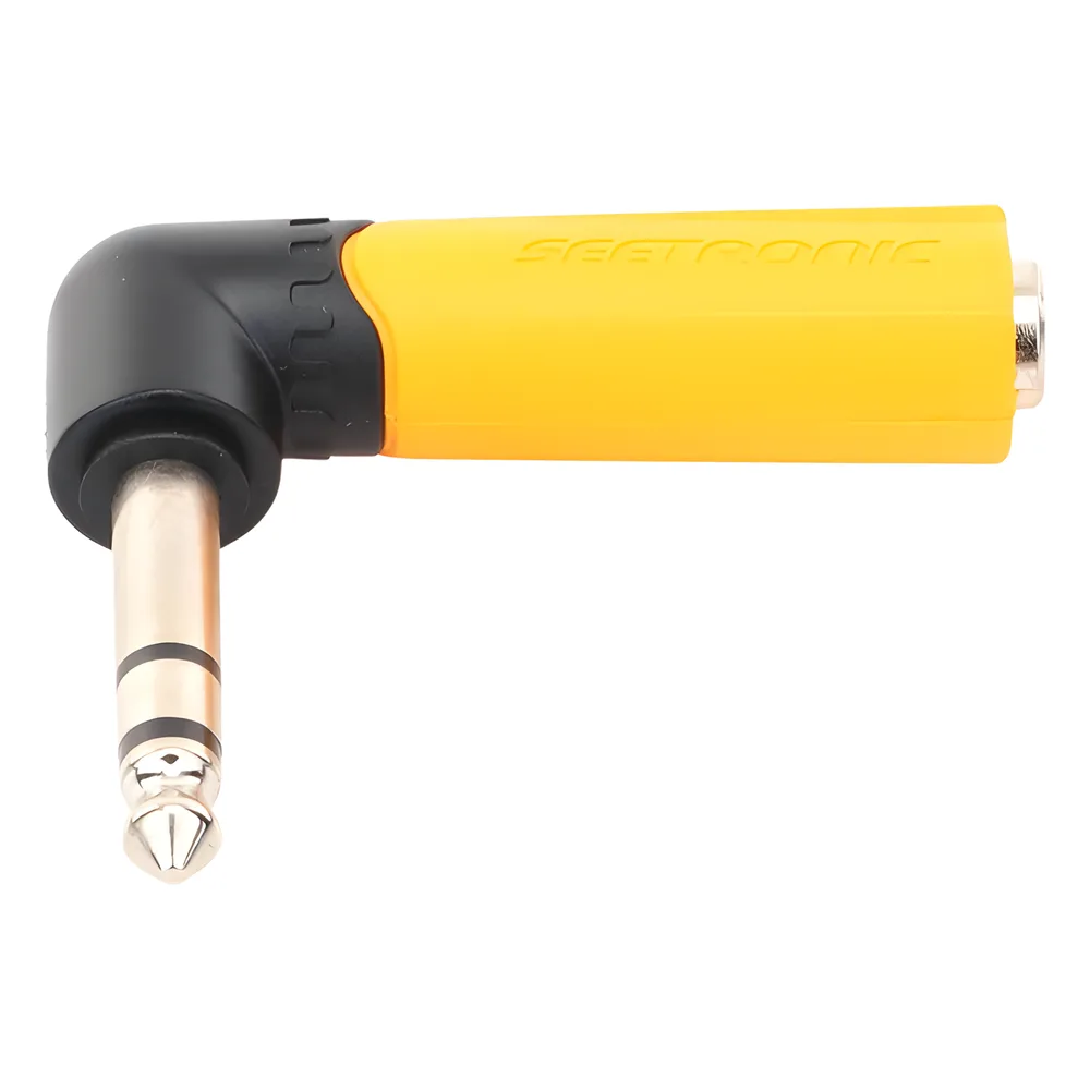 Conector Estéreo | 1/4in - 1/4in | Conector de angulo recto | Adaptador de Carcasa de Plastico – vista 3