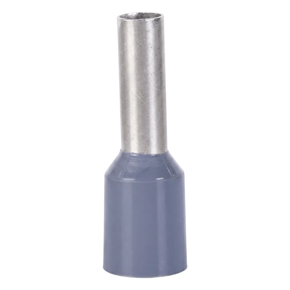 Conector Ferrule | 20AWG | Conductor Latón Estañado  | Aislamiento PVC Gris  | 25 Piezas por Bolsa