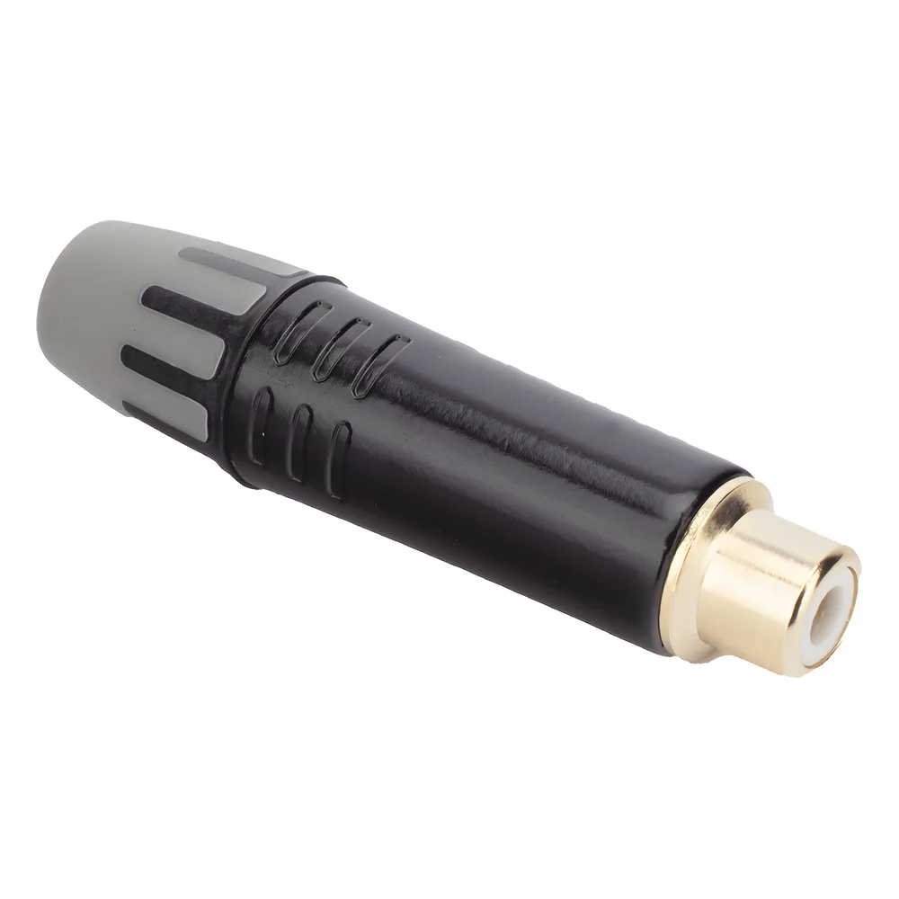 Conector Hembra RCA | Carcasa Enchapada en Negro | Contacto Enchapado en Oro | Cable OD 3.5-6.5mm – vista 3