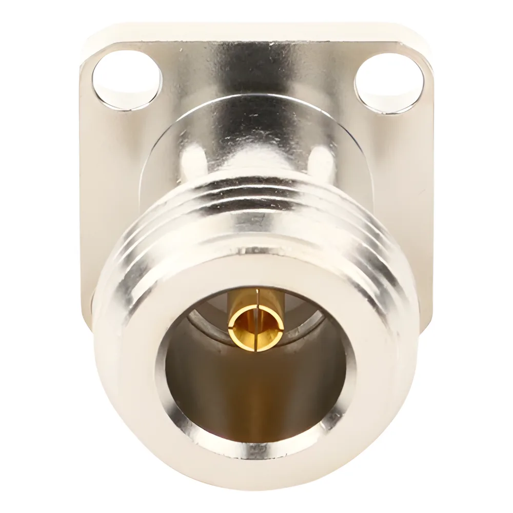 Conector N Hembra de Montaje de Panel con 4 perforaciones a 12.7 mm, soldable. – vista 4