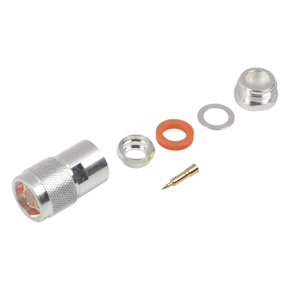 Conector N Macho de Rosca para Cables 9913, RFLASH-1113, 7810A, RG8/U-SYS, CNT-400, 8214, Plata/Oro/Teflón.