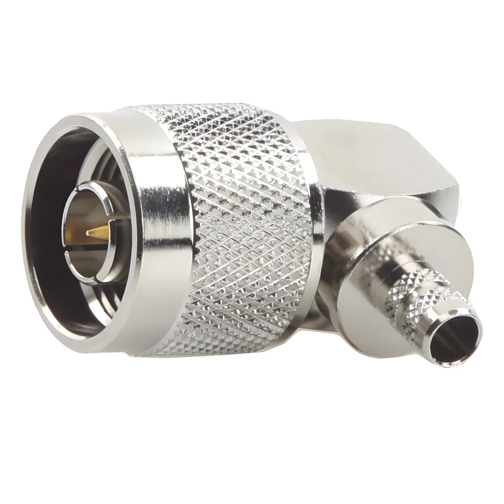 Conector N Macho en A/R de Anillo Plegable para Cables RG-8/X, LMR-240, Níquel/ Oro/ Teflón.