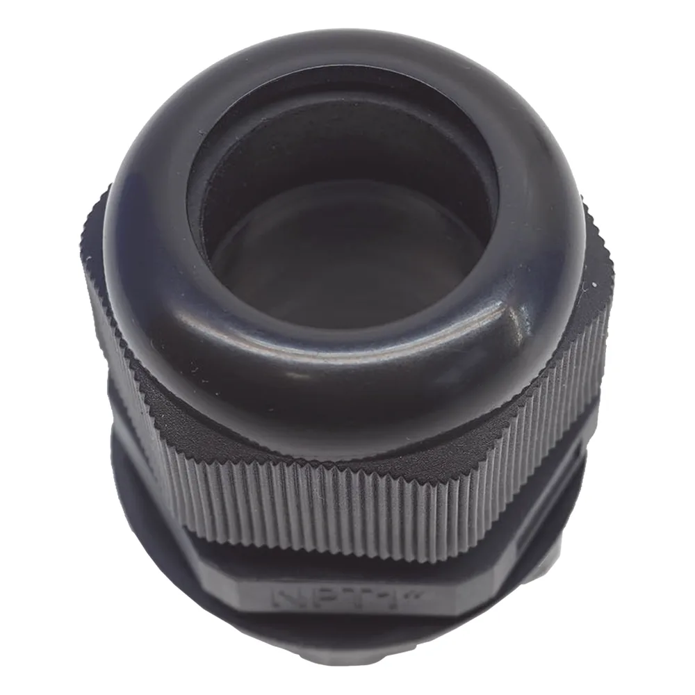 Conector Plástico Negro Tipo Glándula para Rosca NPT 1" – vista 3